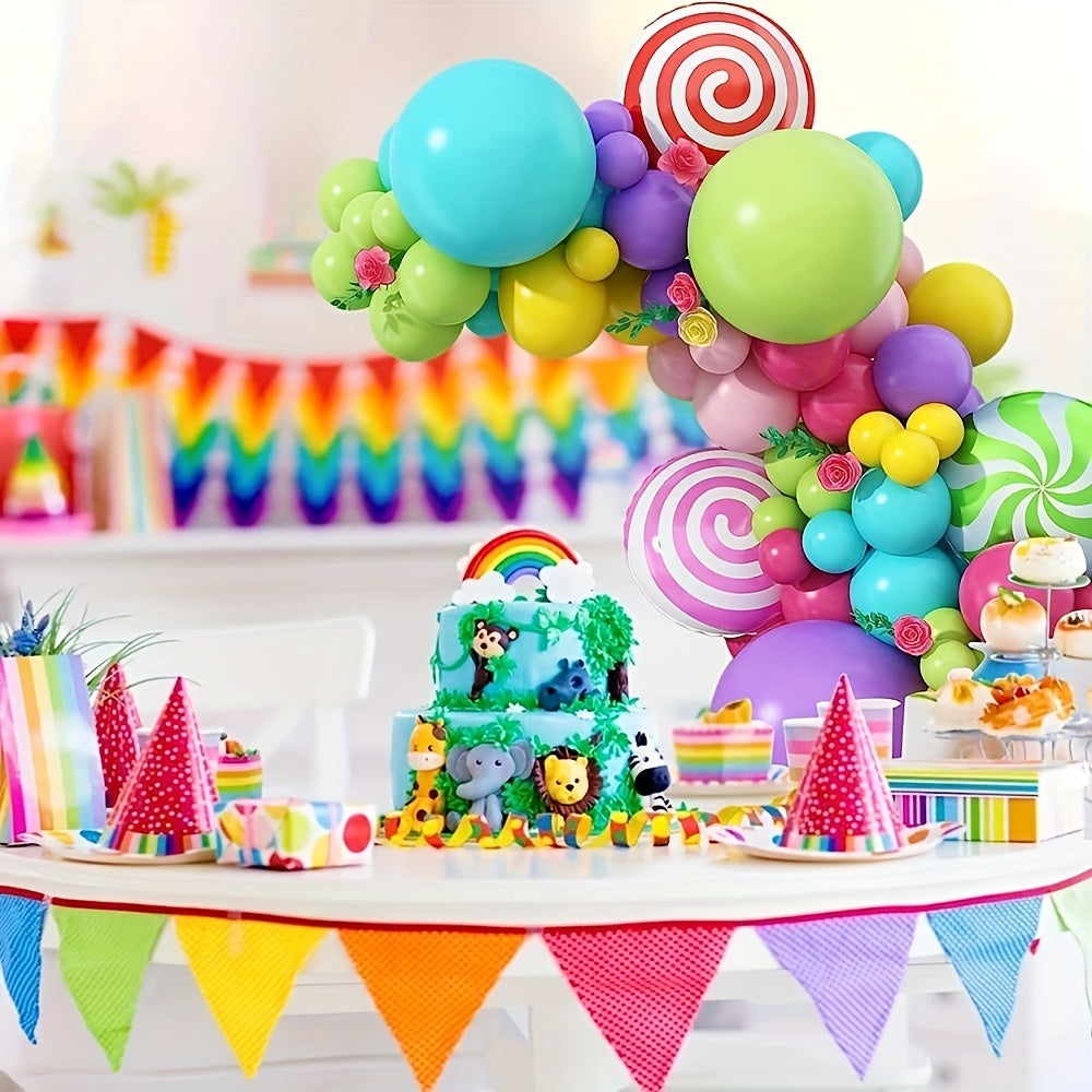 127pcs Candy Rainbow Balloon Arch Garland Set for Party