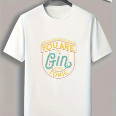 Gin Lover Slogan Pattern Print Men's Sports T-shirt