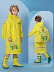 Kids Dinosaur Print Hooded Raincoat