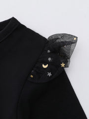 Girls Sequins Unicorn Embroidered Dress Stars Mesh Princess