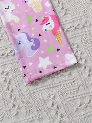 3pcs Girls Cartoon Pattern Skinny Pants for Sports Yoga Spring and Fall