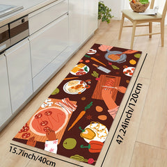 Cartoon Kitchen Mat Food Pattern Rug