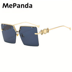 MePanda Square Metal Rivet Sunglasses Unisex
