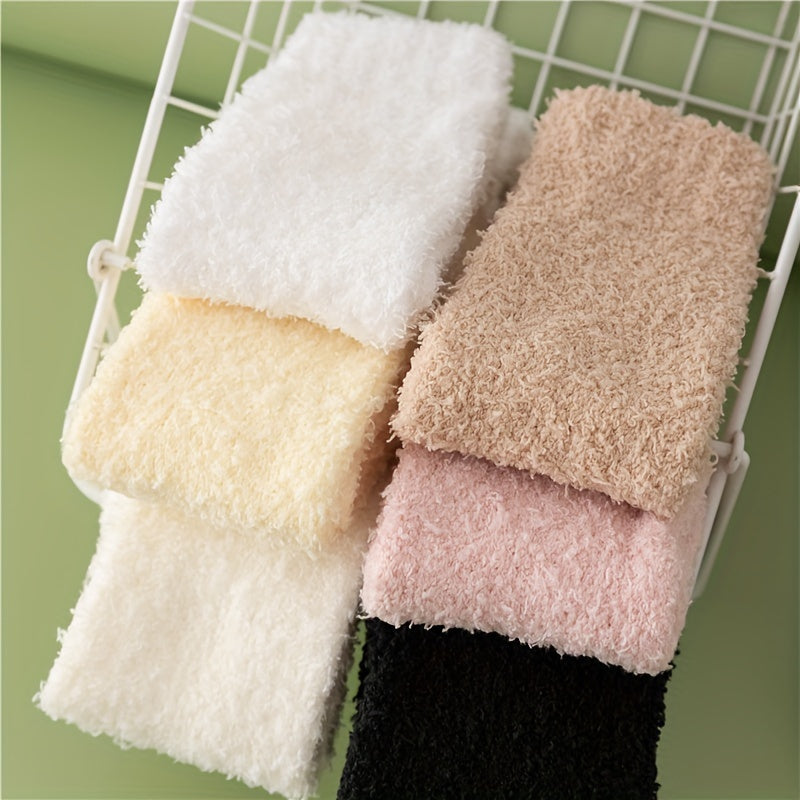 6 Pairs Fuzzy Leg Warmers Warm & Comfy Plush Socks Women's Stockings