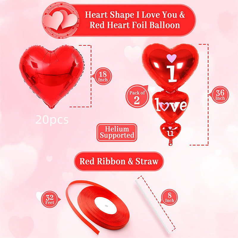 Red Heart Balloon I Love You Helium Decoration & Gift Idea