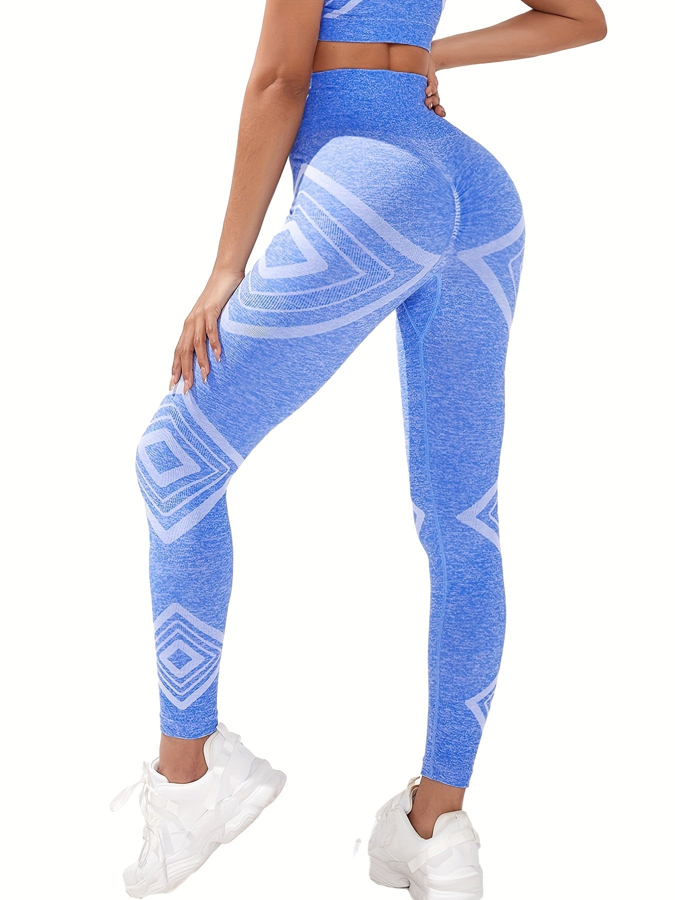 Geometric Pattern Print Yoga Pants Women's Leggings