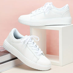 Faux Leather Heighten Skate Shoes Wear Resistance Non Slip Flat Sneakers