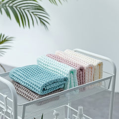 Soft Plaid Wash Cloth Cotton Microfiber Towel 13x13 Inches