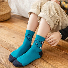 5 Pairs Boys Cartoon Crew Socks Breathable Comfy Children's Socks
