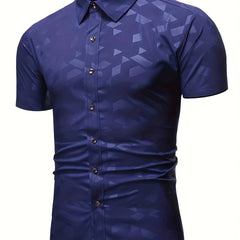 Abstract Pattern Slim Fit Short Sleeve Hawaiian Shirt for Men