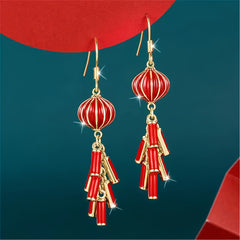 Year Earrings Lantern Firecracker Tassel Earrings For Girls