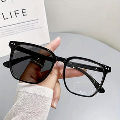 Men's Square Frame Anti Light Glasses with Photochromic Lenses