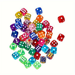 11pcs 16mm Colorful Transparent Acrylic Round Corner Dice