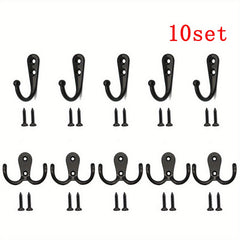 Heavy Duty Metal Double Hooks for Hanging Robes Towels Keys Jackets Hats
