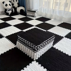 12pcs Mosaic Carpet Set Plush Mats for Bedroom Living Room Kitchen Bathroom
