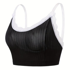 Retro Bralette with Lace Trim