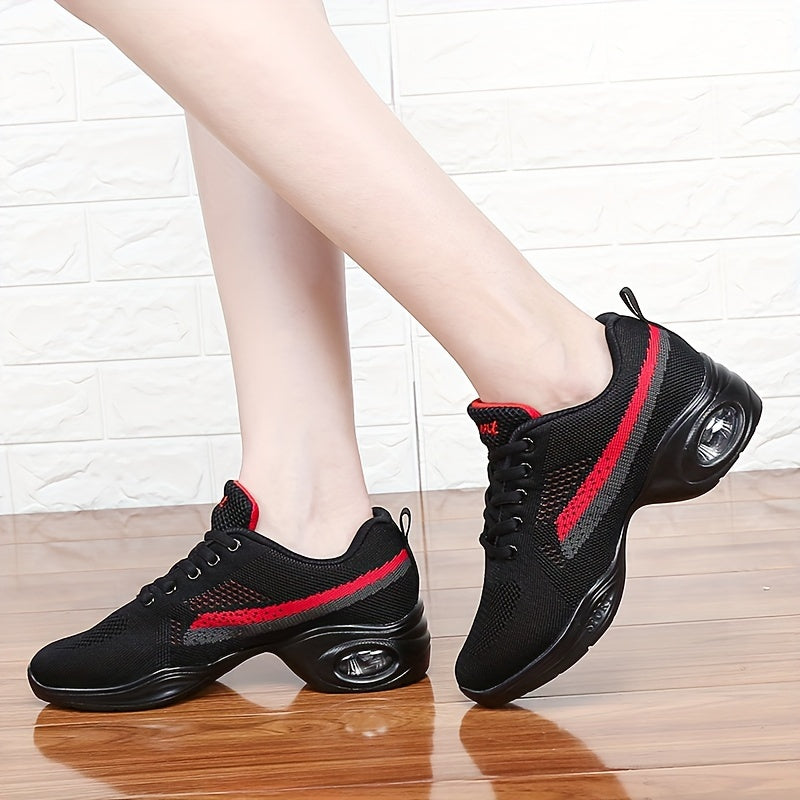 Solid Thick Sole Heightened Dance Shoes With Air Cushion