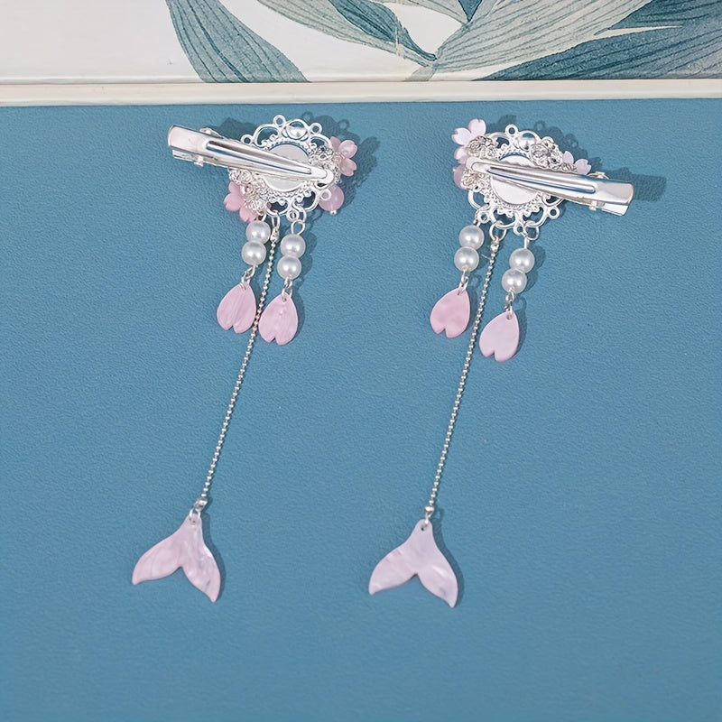 Vintage Chinese Style Faux Pearl Tassel Hairpin