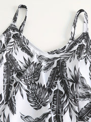 Women's Plus Size Tropical Print Tankini Set