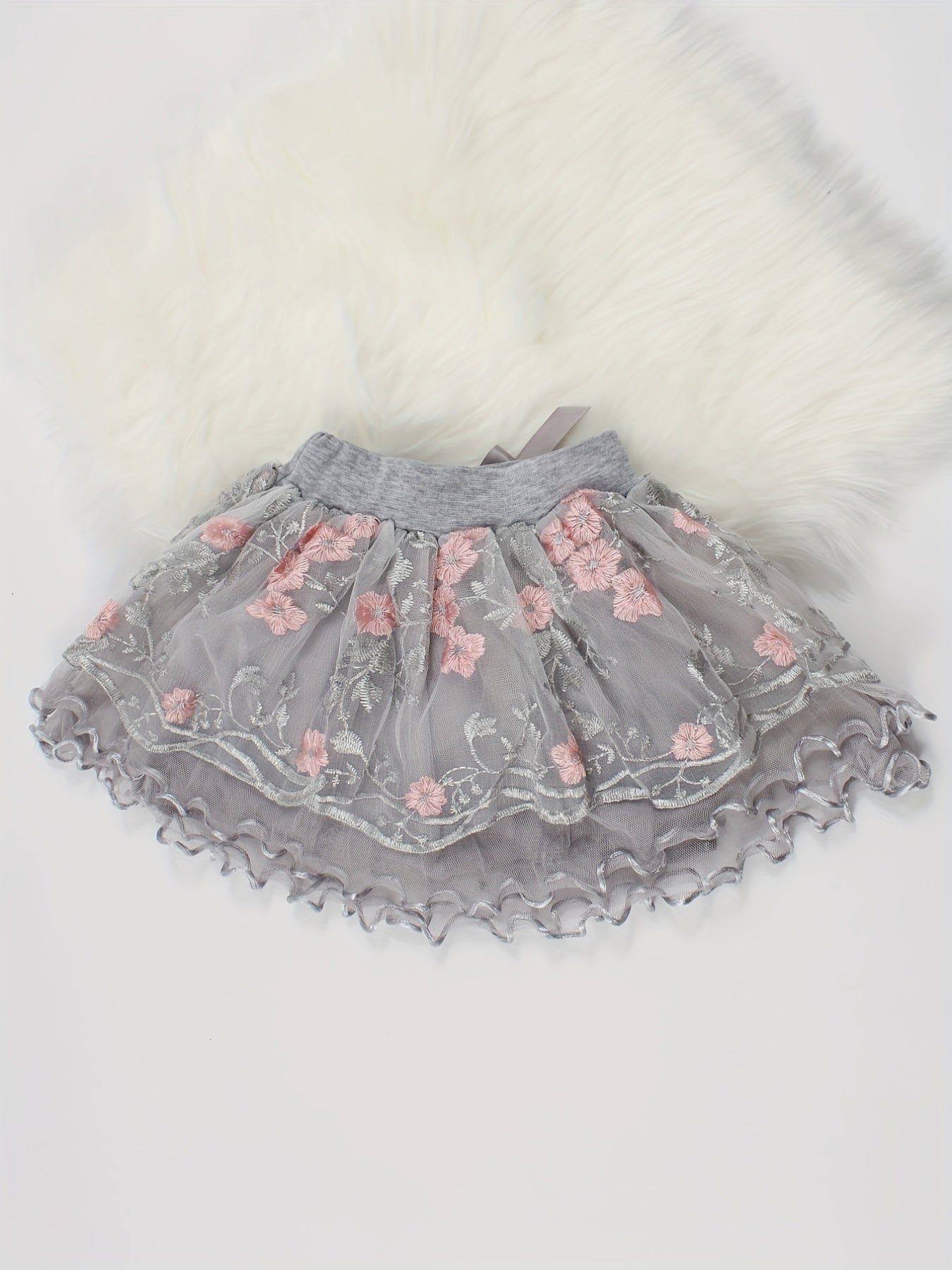 Girls Princess Bow Front Tulle Tutu Skirts Ballet Dance Party Skirt