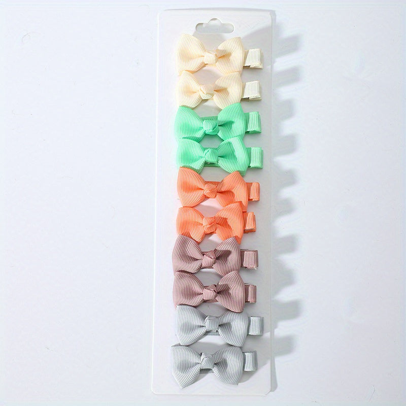 10pcs Bowknot Hair Clips & Headpins for Baby Girls Hair Accessory