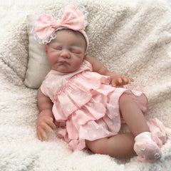 Adorable Reborn Girl Doll 19 Soft Vinyl & Fabric Hand Painted Hair Doll Girl