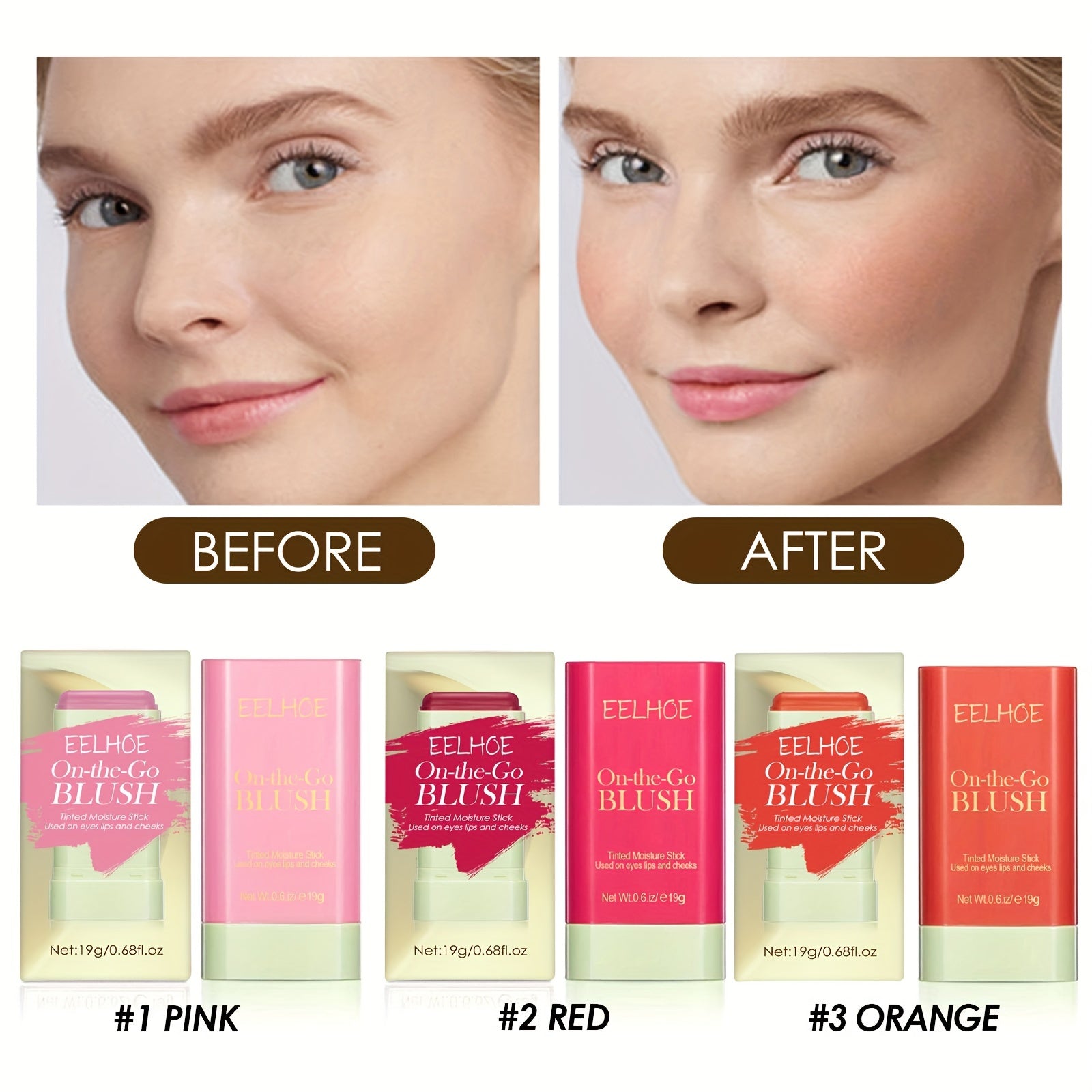 Delicate Waterproof Blush Stick for Brightening Contouring