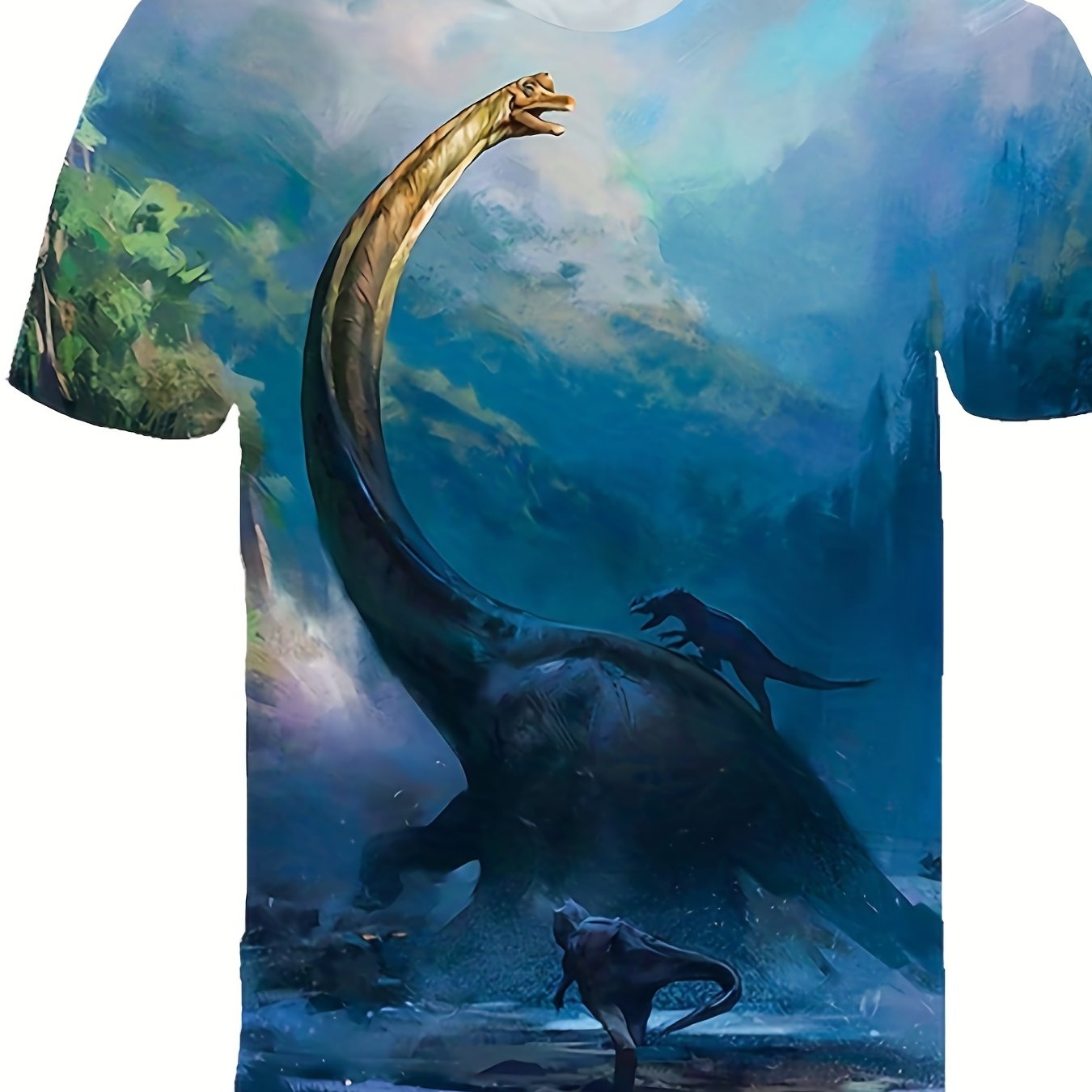 3D Dinosaur Graphic Kids T Shirt Short Sleeve Stretchy Comfort