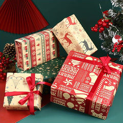 Christmas Gift Wrapping Paper Xmas Tree Snowflake 70x50cm