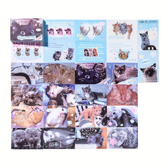 50 Sheets Sticker Books, Cartoon Animal Cat Dog DIY Cutting Pasting Decoration