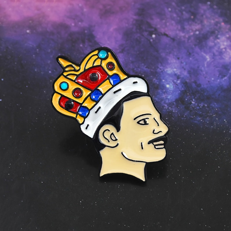 Crowned Bearded Man Lead Singer Brooch
