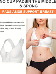 Hollow Racerback Sports Bra Front Closure Support Yoga Bra