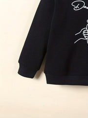 Kid's Thermal Sweatshirt DADDY ME Print Pullover Crew Neck