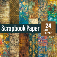 24pcs Vintage Scrapbook Paper Pad 15x15 cm DIY Crafts Decoupage