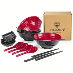 4-in-1 Tableware Set with Bowls, Chopsticks, Sauce Trays, and Spoons
