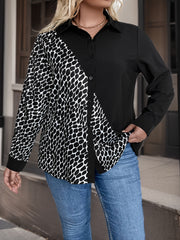 Dalmatian Print Button Up Shirt Top