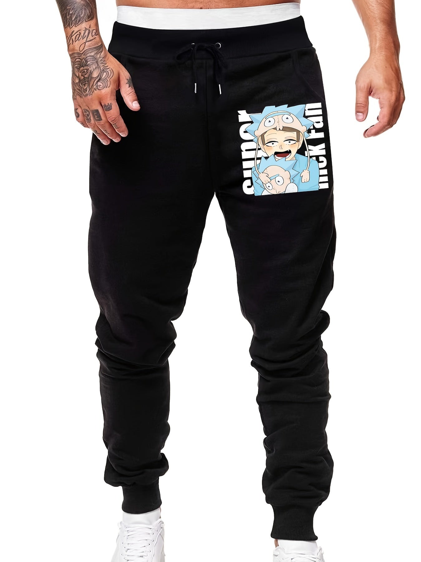 Anime Print Elastic Waist Jogger Pants Spring Clothes