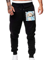 Anime Print Elastic Waist Jogger Pants Spring Clothes