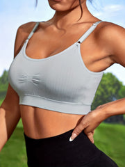 Women's Solid Round Neck Sports Bra