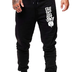 Men's Ghost Print Sweatpants Elastic Waist Active Joggers