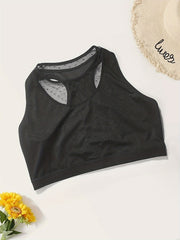 Women's Sports Bra Contrast Mesh Seamless Yoga Running Bra