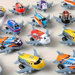 8 Mini Cartoon Metal Pull Back Airplane Toys for Kids' Party Carnival Presents