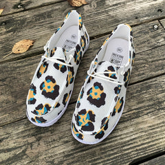 Leopard Print Non slip Sneakers Lightweight & Comfortable Low Top Shoes