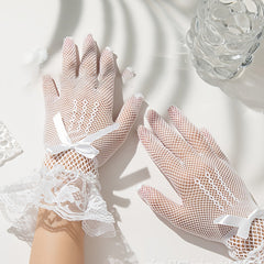 Women's Full Finger Fishnet Lace Gloves - Wedding/Performance/Bridal