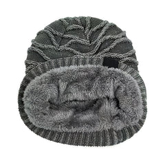 Striped Knitted Hat Men's Women's Plus Velvet Thickened Five star Woolen Hat