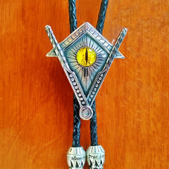 Egyptian Pyramid Skull Bolo Tie Rope Collar Titanium Steel