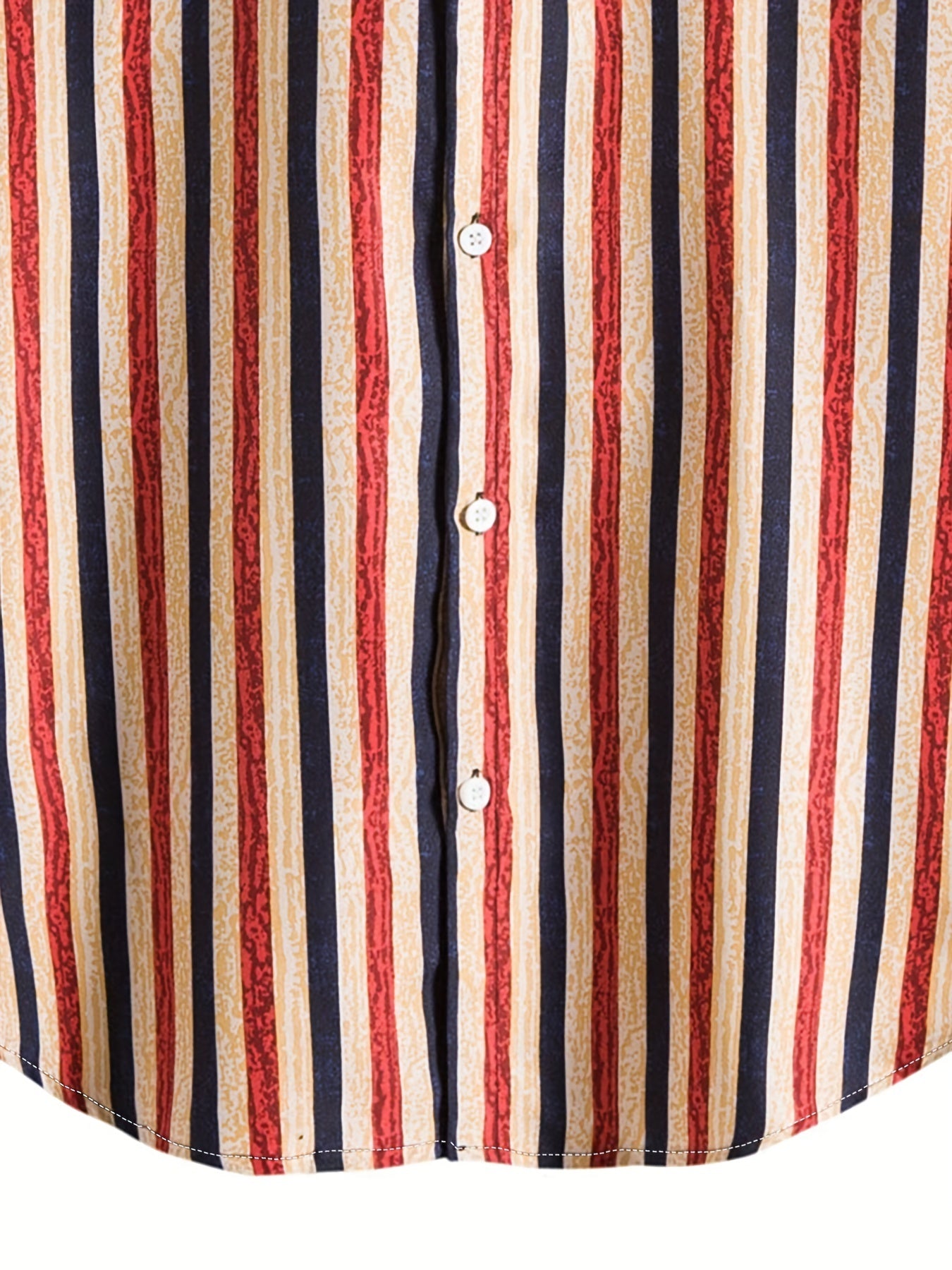 Men's Vertical Striped Short Sleeve Shirt for Daily Wear