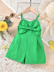 Toddler Girls Big Bow Front Cami Romper Jumpsuit