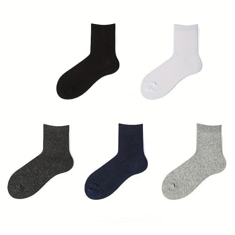 5prs Quarter Socks Men Women Breathable Comfortable Soft Socks Spring Summer