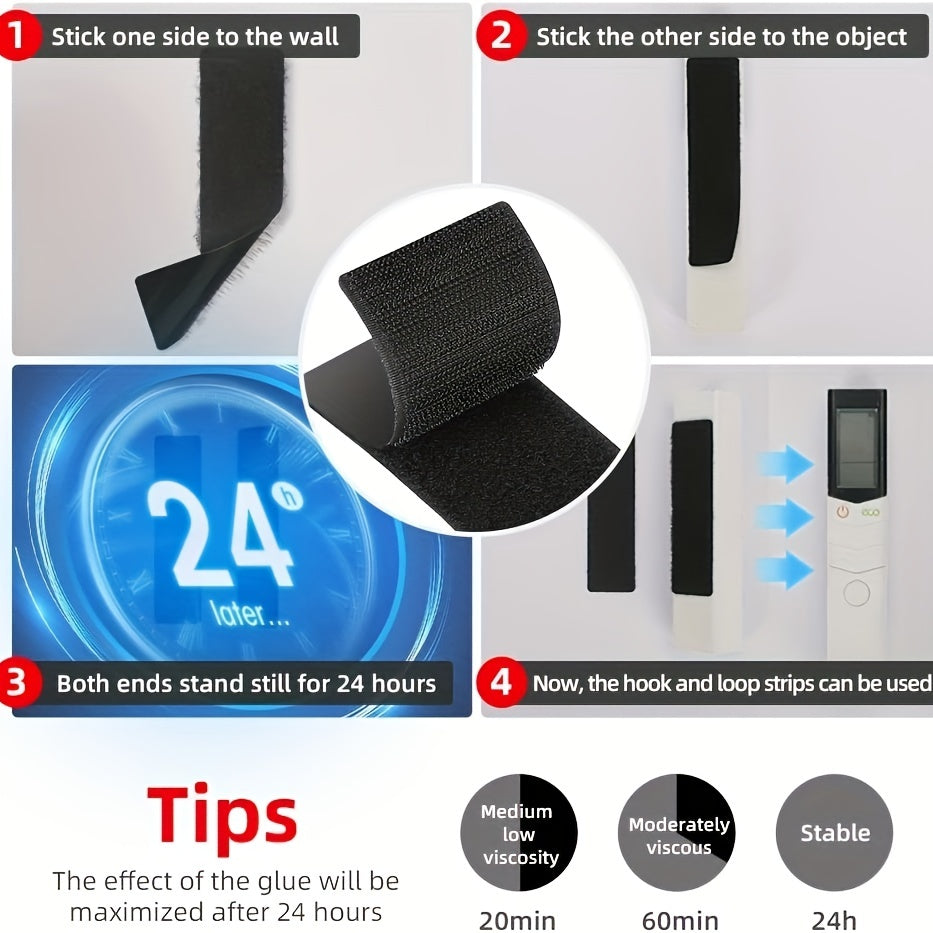 10pcs Hook And Loop Fastening Tape Strips Set